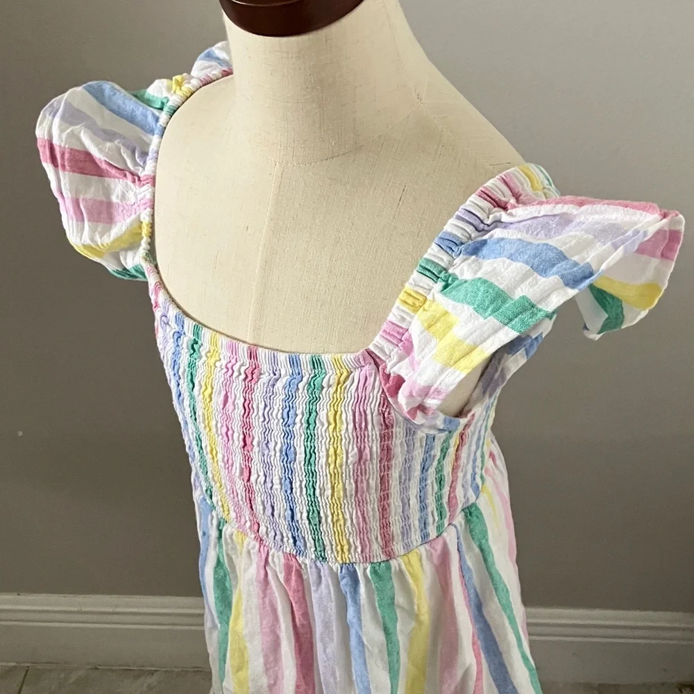GAP Girls Multi Striped Cotton Midi Dress | L